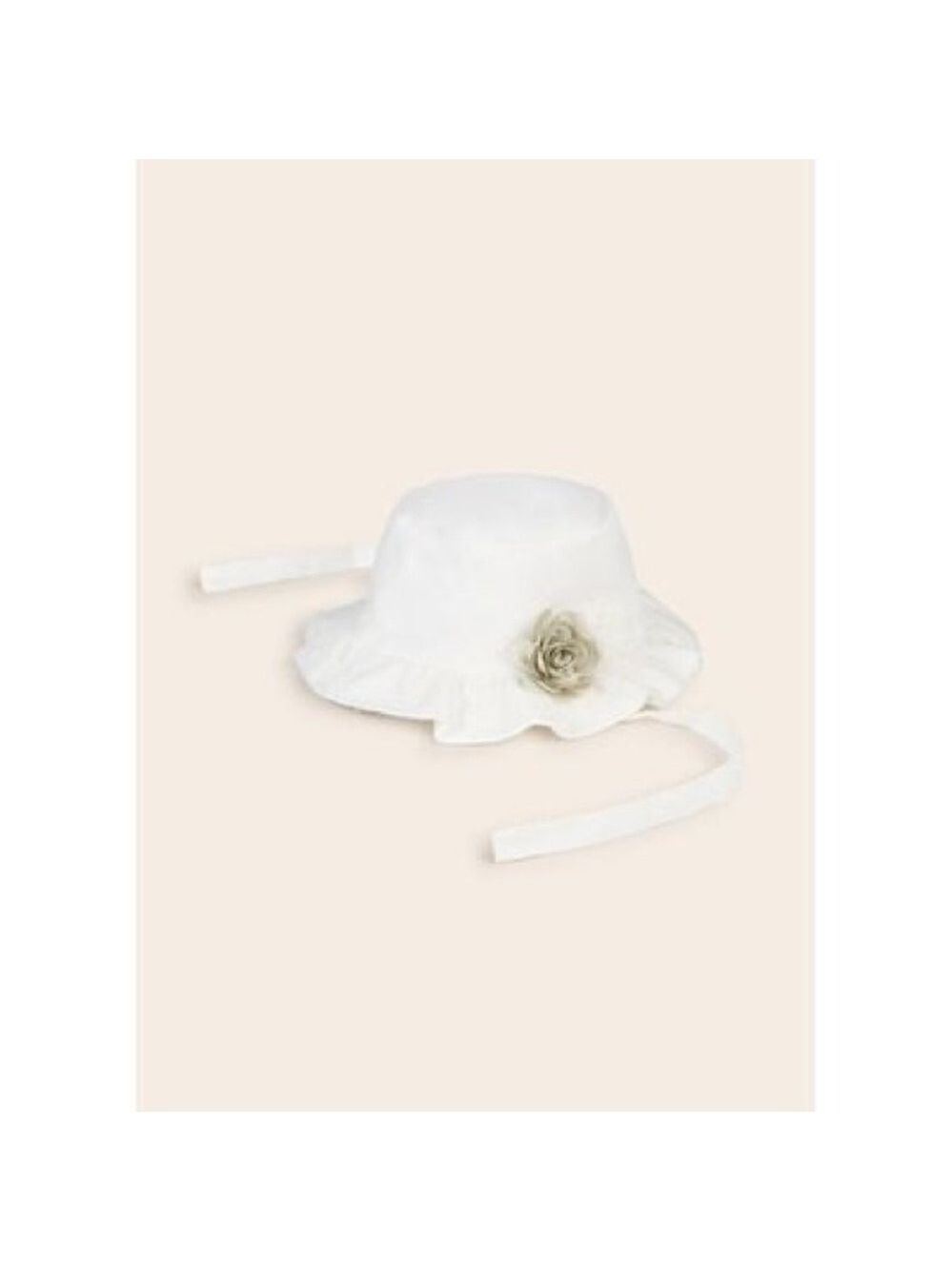 Size 38 cm Baby Hat Mayoral White Hat with Cream Flower